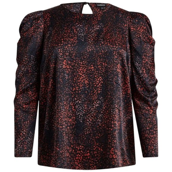 torrid Tops - TORRID 3X - Satin Puff Long Sleeve Top Blouse NEW